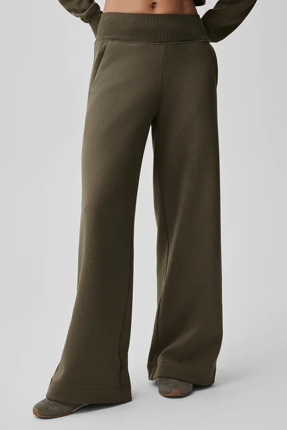 Pantalones de chándal Serenity de corte ancho - Olive Tree