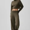 Pantalones de chándal Serenity de corte ancho - Olive Tree