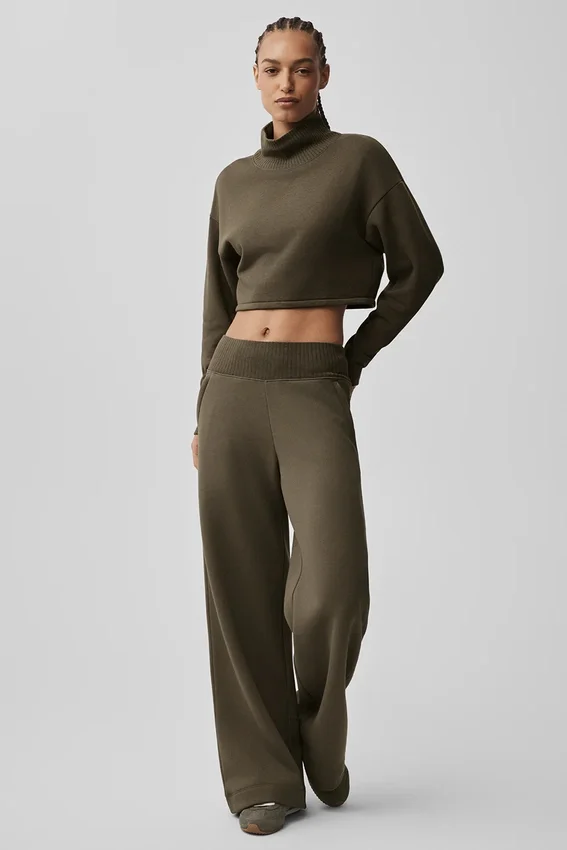 Pantalones de chándal Serenity de corte ancho - Olive Tree