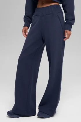 Pantalones de chándal Serenity de pierna ancha - Azul marino