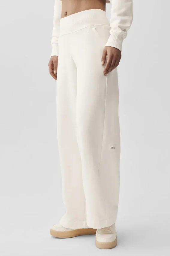Pantalones de chándal Serenity de pierna ancha - Marfil