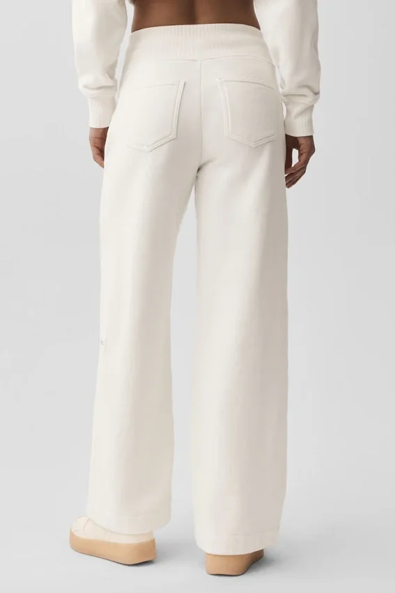 Pantalones de chándal Serenity de pierna ancha - Marfil