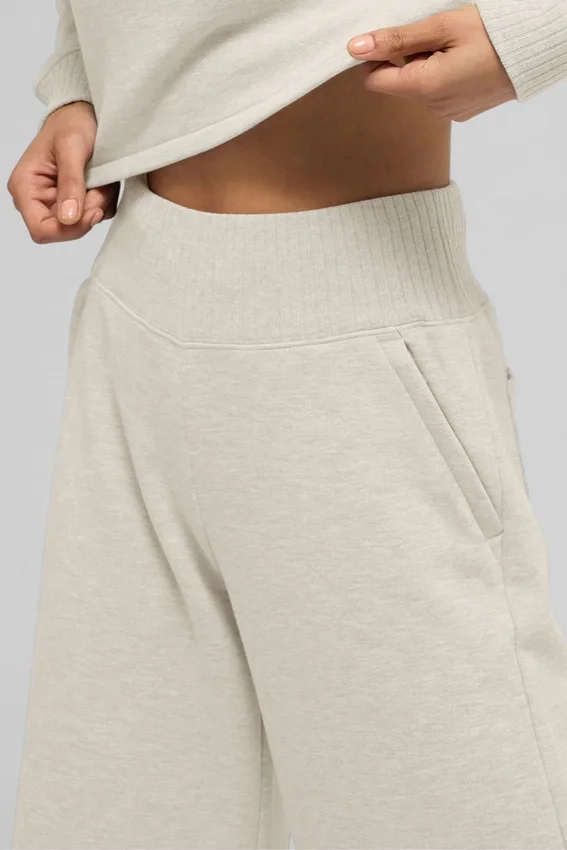 Pantalones de chándal Serenity de pierna ancha - Oatmeal Heather