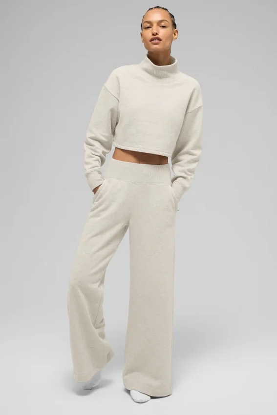 Pantalones de chándal Serenity de pierna ancha - Oatmeal Heather