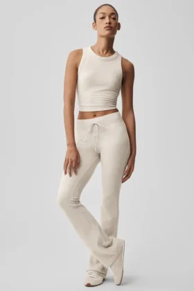 Pantalones de chándal Sway de corte acampanado - Avena jaspeada