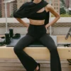 Pantalones de chándal Sway de corte acampanado - Negro