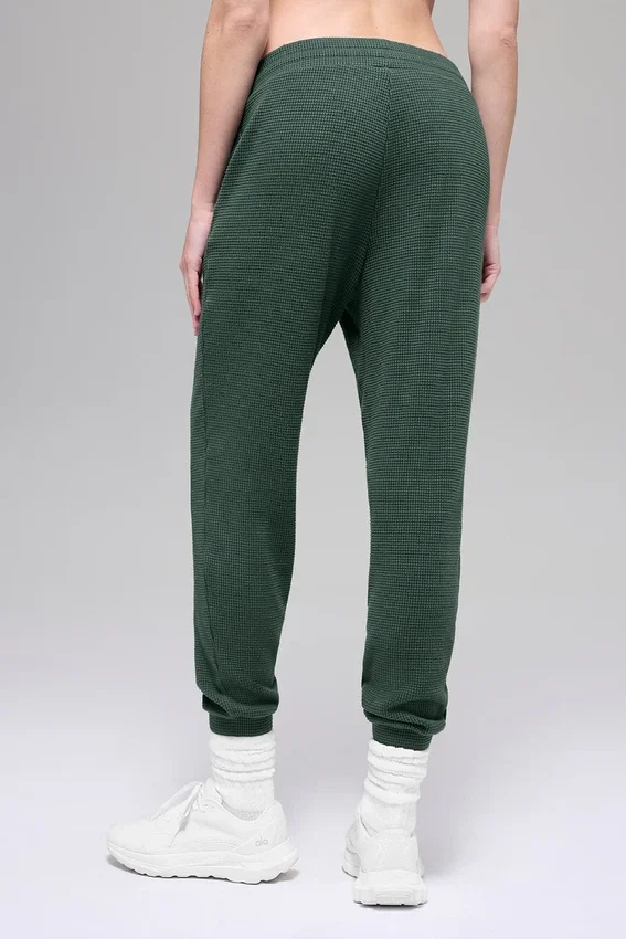 Pantalones de chándal Waffle Weekend Escape - Verde trébol