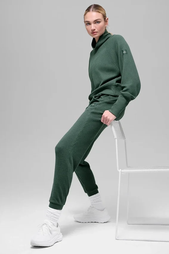 Pantalones de chándal Waffle Weekend Escape - Verde trébol