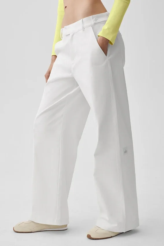 Pantalones de corte recto High Road - Blanco