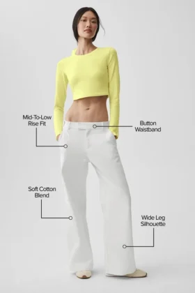 Pantalones de corte recto High Road – Blanco