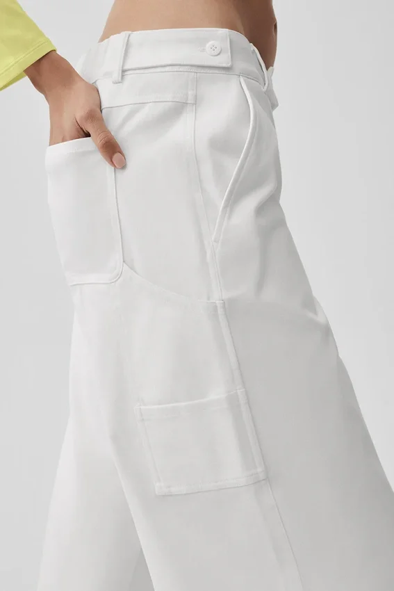 Pantalones de corte recto High Road - Blanco