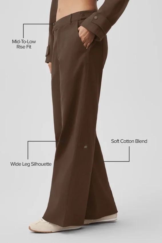 Pantalones de corte recto High Road - Espresso