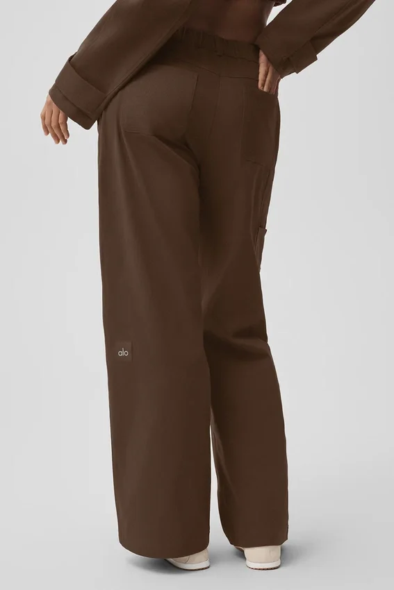 Pantalones de corte recto High Road - Espresso