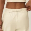 Pantalones de pierna ancha Riviera de mezcla de lino - Beige arena