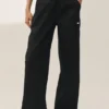 Pantalones de pierna ancha «Riviera» de mezcla de lino — Negro