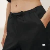 Pantalones de pierna ancha «Riviera» de mezcla de lino — Negro