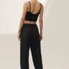 Pantalones de pierna ancha «Riviera» de mezcla de lino — Negro