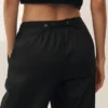 Pantalones de pierna ancha «Riviera» de mezcla de lino — Negro