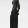 Pantalones de pierna recta Double Take - Negro