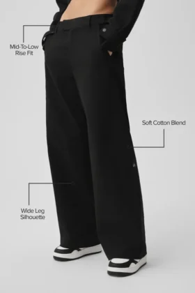 Pantalones de pierna recta High Road – Negro