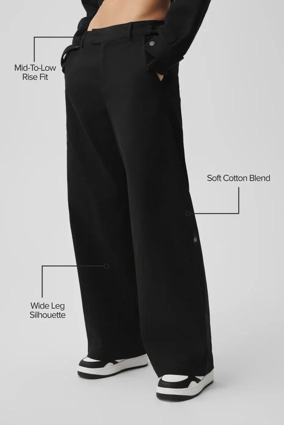 Pantalones de pierna recta High Road - Negro