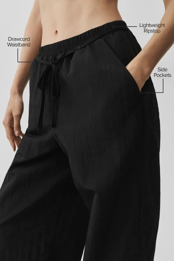 Pantalones de pierna recta Ripstop Electric - Negro
