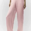 Pantalones de seda Luminous (corte regular) - Rosa champán