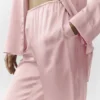Pantalones de seda Luminous (corte regular) - Rosa champán