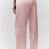 Pantalones de seda Luminous (corte regular) - Rosa champán