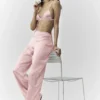 Pantalones de seda Luminous (corte regular) - Rosa champán