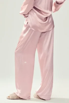 Pantalones de seda Luminous (largos) – Rosa champán