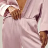 Pantalones de seda Luminous (largos) - Rosa champán