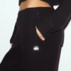 Pantalones High-Waist de cachemira, corte recto - Negro