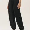 Pantalones High-Waist «Radiance» de mezcla de seda - Negro