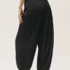 Pantalones High-Waist «Radiance» de mezcla de seda - Negro