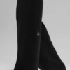Pantalones High-Waist y pierna ancha «New Class» de lana y cachemira - Negro
