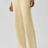 Pantalones High-Waist y pierna ancha «Snuggle up Jersé» — Amarillo candlelight