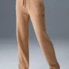Pantalones High-Waist y pierna ancha «Snuggle Up Jersé» — Toasted Almond