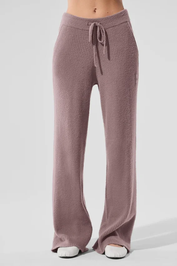 Pantalones High-Waist y pierna ancha «Snuggle up Sweater» - Color seta