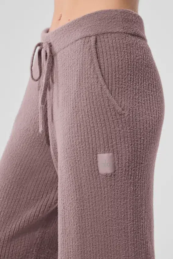 Pantalones High-Waist y pierna ancha «Snuggle up Sweater» - Color seta