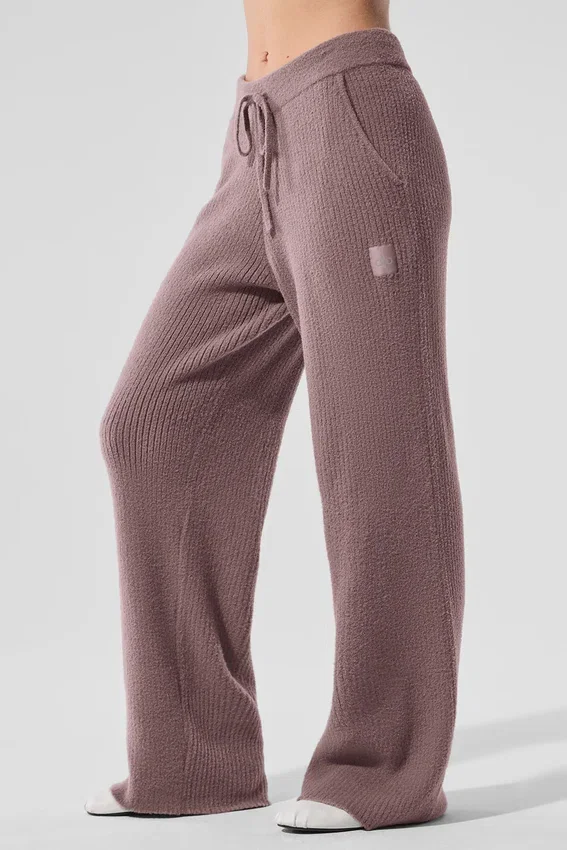 Pantalones High-Waist y pierna ancha «Snuggle up Sweater» - Color seta