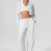 Camiseta corta Breezy con cremallera completa - Blanco