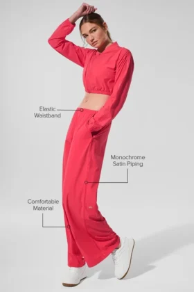 Pantalones holgados y frescos (largo) – Rojo caramelo