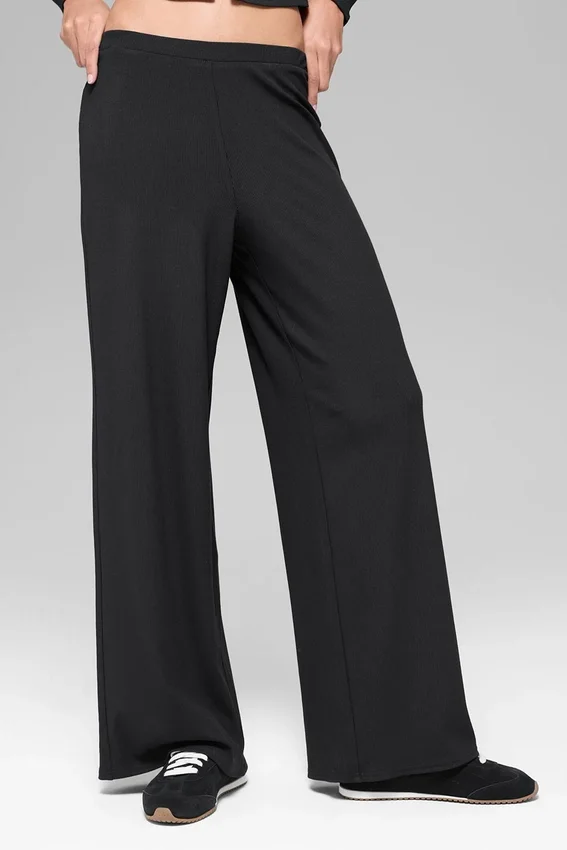 Pantalones rectos Dreamlight de talle medio - Negro