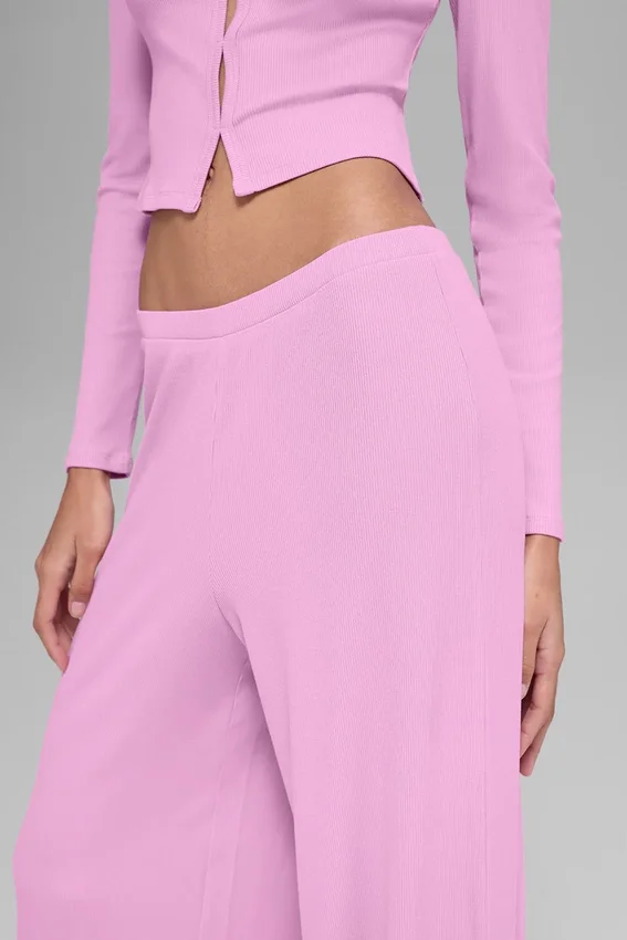 Pantalones rectos Dreamlight de talle medio - Rosa Candy Heart