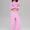 Pantalones rectos Dreamlight de talle medio - Rosa Candy Heart