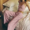 Pantalones rectos Dreamlight de talle medio - Rosa vintage