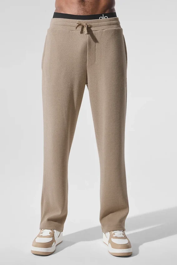Pantalones rectos Elevate Waffle - Grava