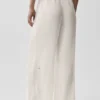 Pantalones rectos High-Waist «Golden Hour» semitransparentes - Marfil