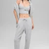 Pantalones «Winter Bliss» de punto trenzado - Gris jaspeado deportivo